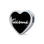 Teesme Co Heart Pendant Leather Braided Bracelet