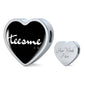Teesme Co Heart Pendant Leather Braided Bracelet