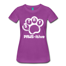 Load image into Gallery viewer, Stay PAWS-itive Women’s Premium T-Shirt - light purple