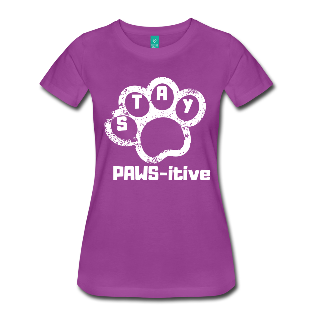 Stay PAWS-itive Women’s Premium T-Shirt - light purple