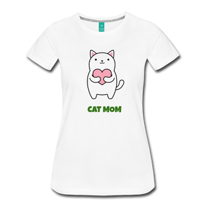 Cat Mom Women’s Premium T-Shirt - white