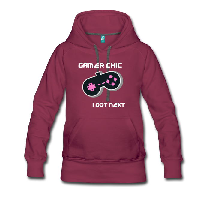 GAMER Chic Women’s Premium Hoodie - burgundy