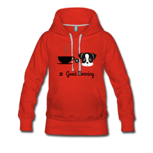 Load image into Gallery viewer, COFFEE and Pups Women’s Premium Hoodie - red