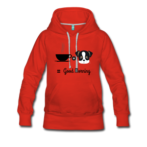 COFFEE and Pups Women’s Premium Hoodie - red