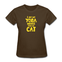 Load image into Gallery viewer, Yoga Cat Moves Women&#39;s T-Shirt - brown