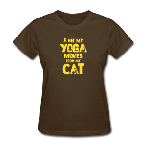 Yoga Cat Moves Women's T-Shirt - brown
