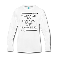 Load image into Gallery viewer, That&#39;s What I Do GAMER Men&#39;s Premium Long Sleeve T-Shirt - white