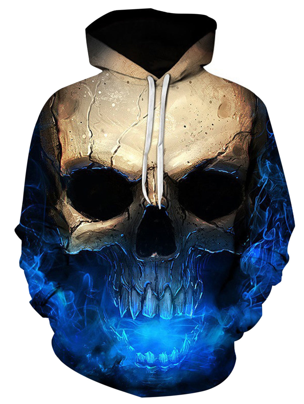 Blue Ray Skull Pullover Hoodie