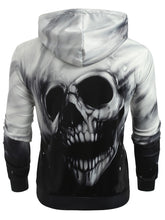 Load image into Gallery viewer, Black &amp; White Fitted Skull Pocket Hoodie