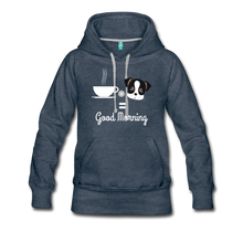 Load image into Gallery viewer, Coffee and Pup&#39;s Women’s Premium Hoodie - heather denim