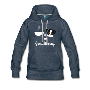 Coffee and Pup's Women’s Premium Hoodie - heather denim