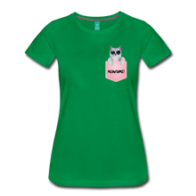 Load image into Gallery viewer, Pocket Kitty Women’s Premium T-Shirt - kelly green