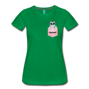 Pocket Kitty Women’s Premium T-Shirt - kelly green