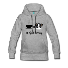 Load image into Gallery viewer, COFFEE and Pups Women’s Premium Hoodie - heather gray