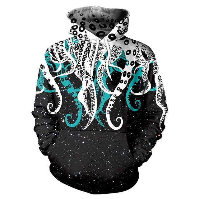 Octopus Space Hoodies Sweatshirts Galaxy 3D Printed Hoodie