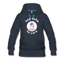 Load image into Gallery viewer, MYSTICAL Unicorn Too Cute to Care Women’s Premium Hoodie - navy