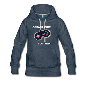 GAMER Chic Women’s Premium Hoodie - heather denim