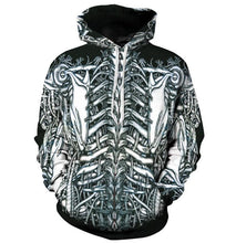 Load image into Gallery viewer, Skeleton Bones Graphic Print Hoodie Sweatshirt