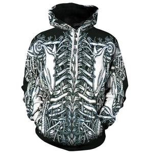 Skeleton Bones Graphic Print Hoodie Sweatshirt