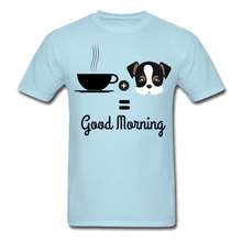 Load image into Gallery viewer, COFFE &amp; DOGGY T-Shirt - powder blue