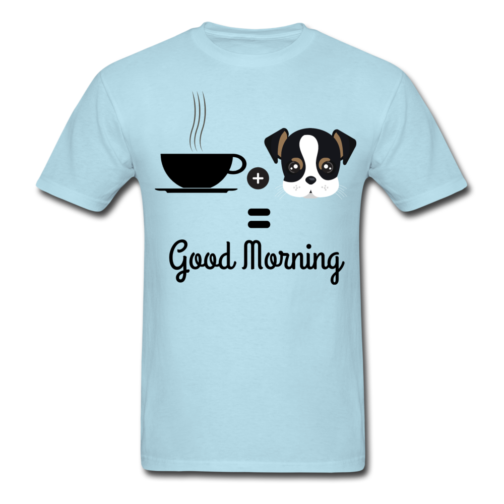 COFFE & DOGGY T-Shirt - powder blue