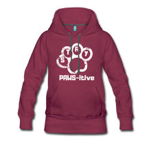 Load image into Gallery viewer, PAWS-itive Women’s Premium Hoodie - burgundy