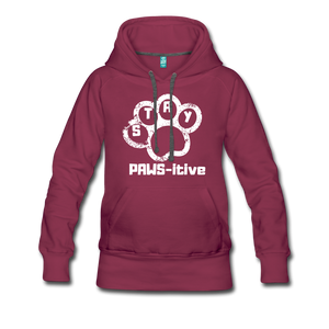 PAWS-itive Women’s Premium Hoodie - burgundy