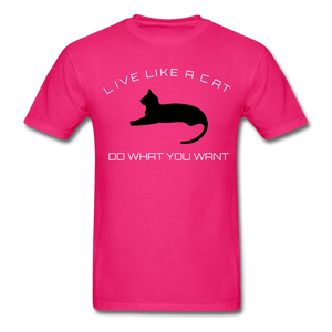 Live like a CAT Tee - fuchsia