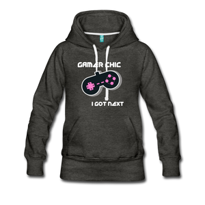 GAMER Chic Women’s Premium Hoodie - charcoal gray