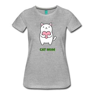 Cat Mom Women’s Premium T-Shirt - heather gray