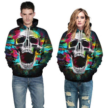 Load image into Gallery viewer, Rainbow Skull Watercolor Hoodie