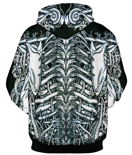 Skeleton Bones Graphic Print Hoodie Sweatshirt