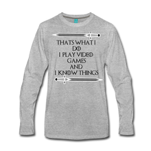 Load image into Gallery viewer, That&#39;s What I Do GAMER Men&#39;s Premium Long Sleeve T-Shirt - heather gray