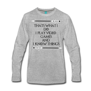 That's What I Do GAMER Men's Premium Long Sleeve T-Shirt - heather gray