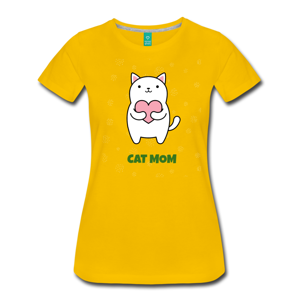 Cat Mom Women’s Premium T-Shirt - sun yellow