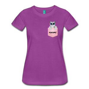 Pocket Kitty Women’s Premium T-Shirt - light purple