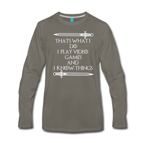 That's What I Do Gamer Men's Premium Long Sleeve T-Shirt - asphalt