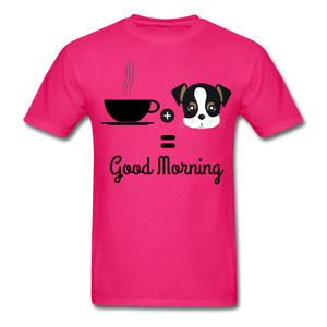 COFFE & DOGGY T-Shirt - fuchsia