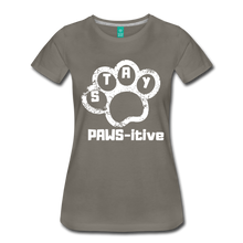 Load image into Gallery viewer, Stay PAWS-itive Women’s Premium T-Shirt - asphalt