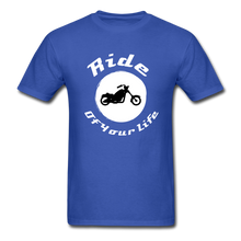 Load image into Gallery viewer, Ride of Your Life BIKER T-Shirt - royal blue