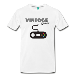 Vintage GAMER Men's Premium T-Shirt - white