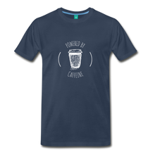 Load image into Gallery viewer, Powered By Caffeine Unisex Premium T-Shirt - navy