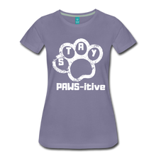 Load image into Gallery viewer, Stay PAWS-itive Women’s Premium T-Shirt - washed violet