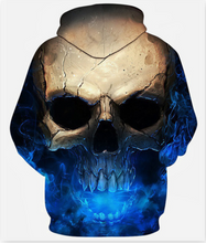 Load image into Gallery viewer, Blue Ray Skull Pullover Hoodie
