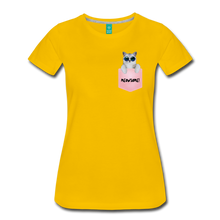 Load image into Gallery viewer, Pocket Kitty Women’s Premium T-Shirt - sun yellow