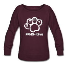 Load image into Gallery viewer, PAWS-itive Women’s Crewneck Sweatshirt - plum