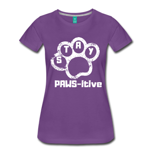 Stay PAWS-itive Women’s Premium T-Shirt - purple