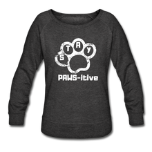 Load image into Gallery viewer, PAWS-itive Women’s Crewneck Sweatshirt - heather black