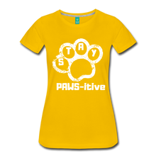 Load image into Gallery viewer, Stay PAWS-itive Women’s Premium T-Shirt - sun yellow