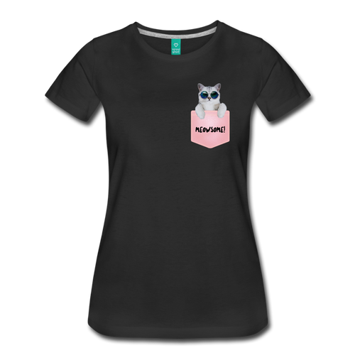 Pocket Kitty Women’s Premium T-Shirt - black